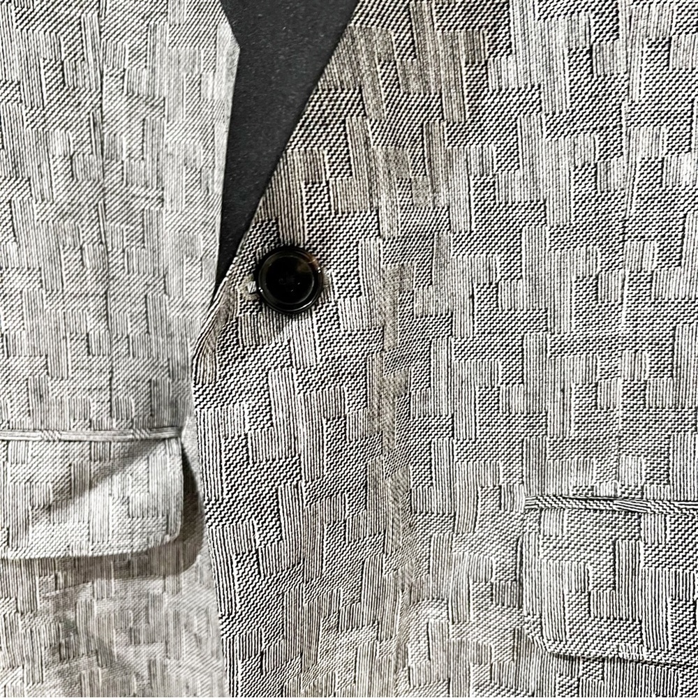 Bonobos Jacket One Button Silk & Linen Grey Tuxedo E. Thomas Blazer size 42S - Picture 4 of 9